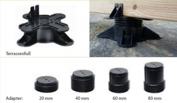 Terrassenfuss Adapter Lifto 80mm VPE 5 S