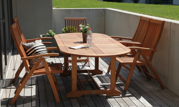 Massivholz-Gartenmöbel-Set Robinienholz