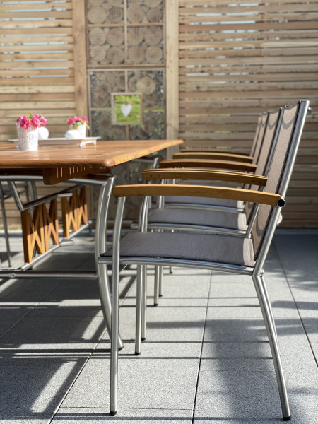 Salerno Set Robinienholz Edelstahl