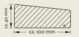 Abdeckprofil 40/115 f.LSW 150 cm lg